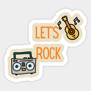 lets rock tee Sticker